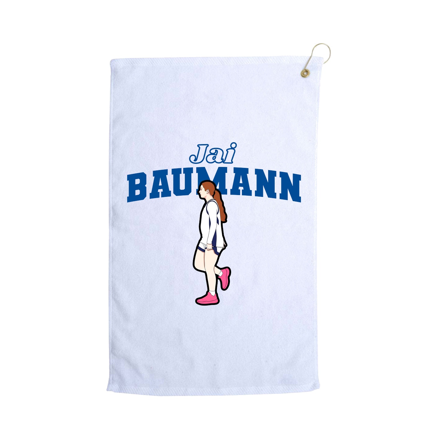 Golf Towel — Name Arch in White