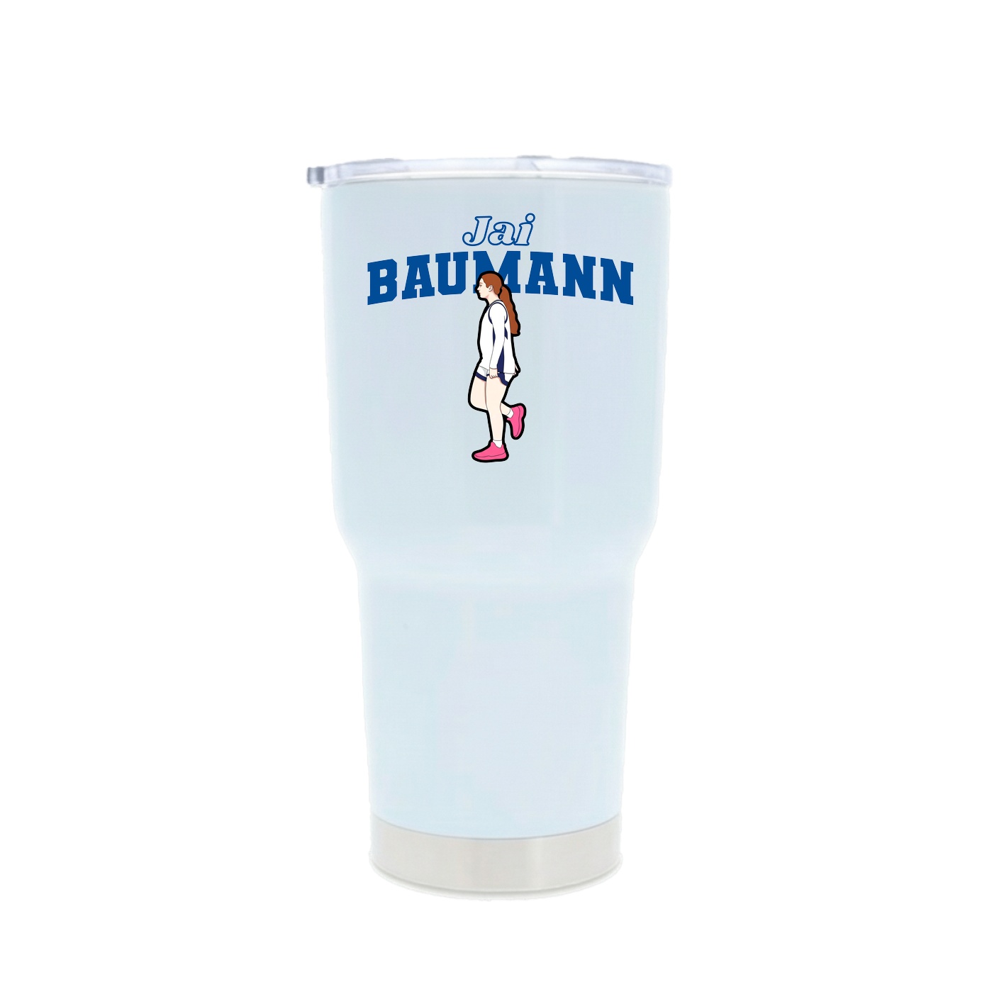 30oz Stainless Steel Tumbler — Name Arch in White