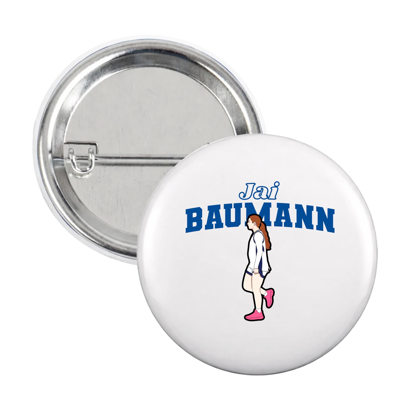 Game Day Button — Name Arch in White