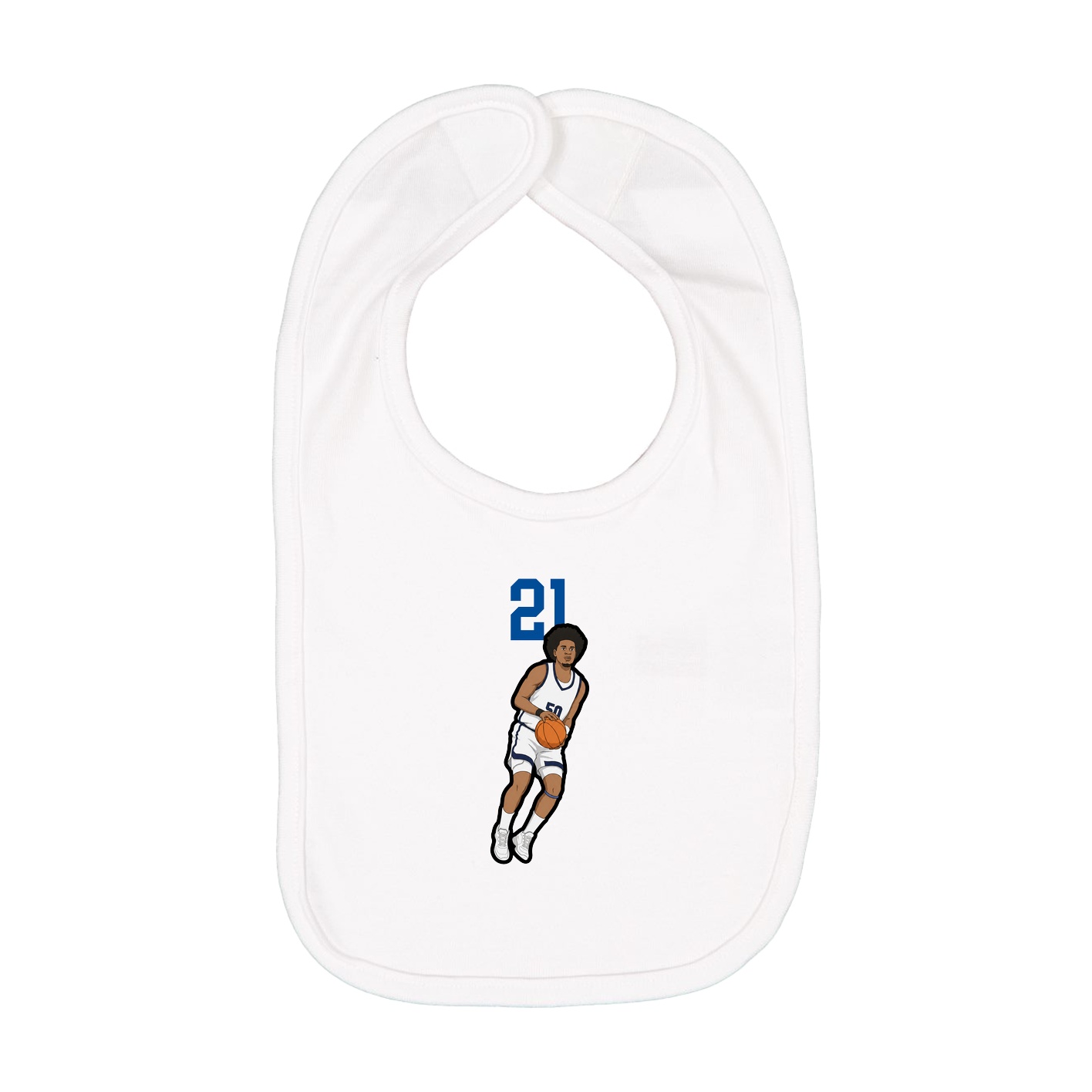 Infant Bib — Number Top in White