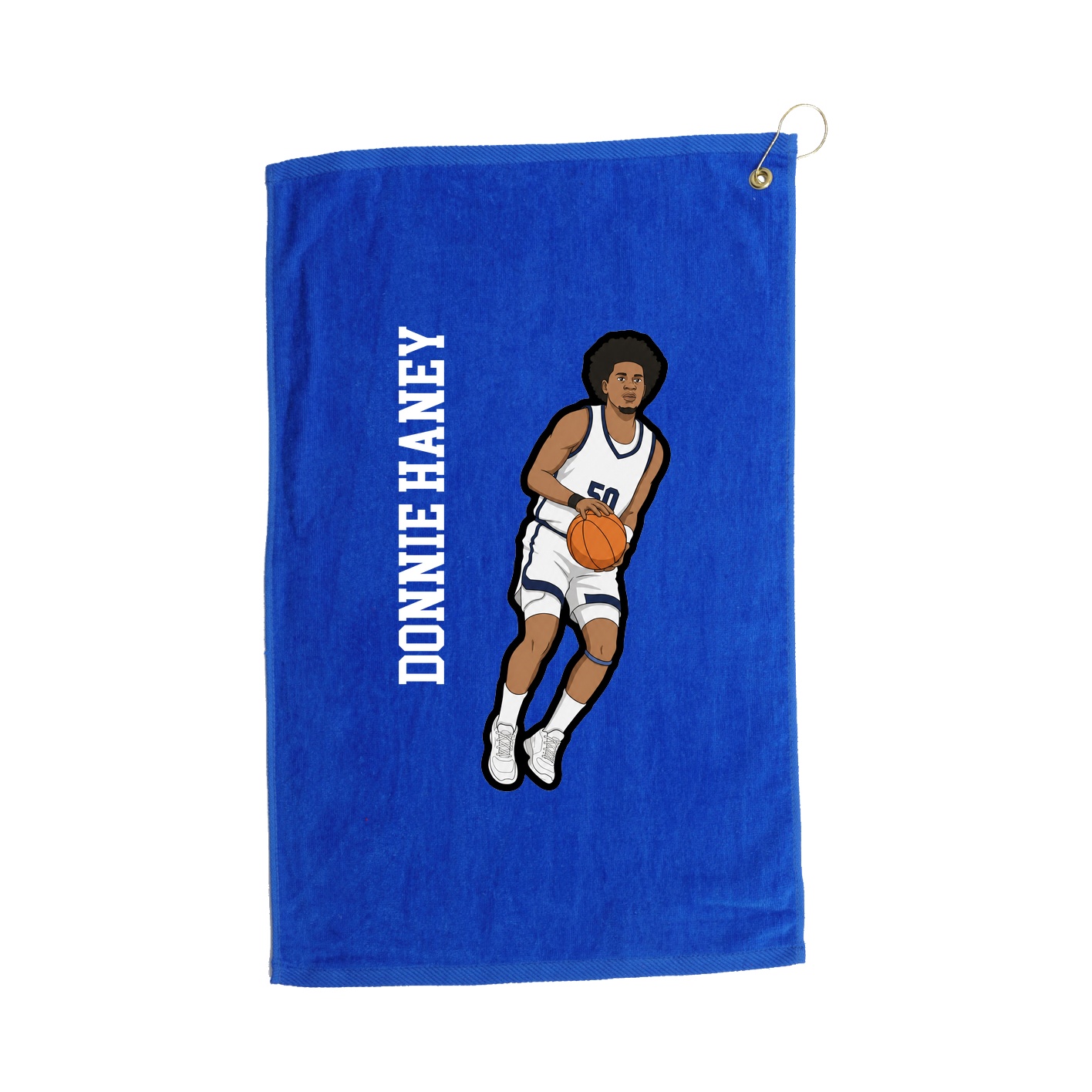 Golf Towel — Name Vertical in Royal