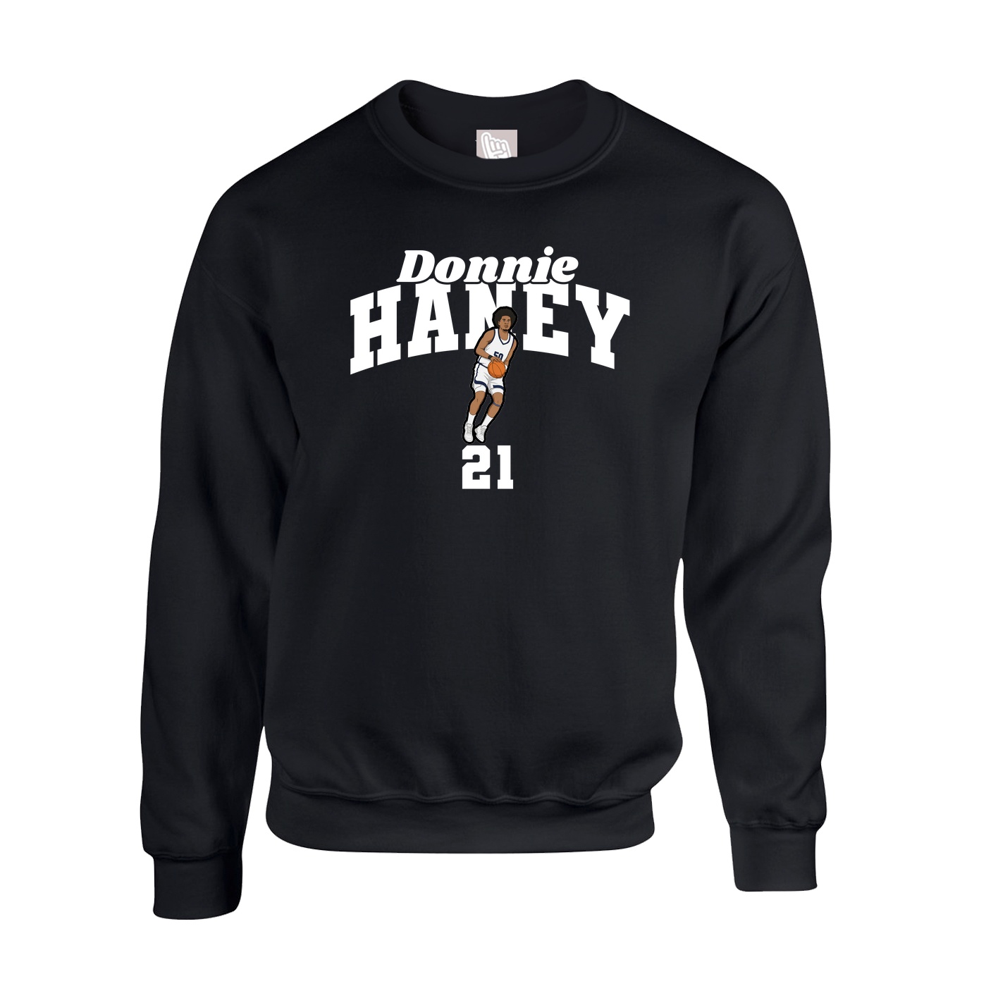 Fleece Crew — Signature Arch in Black