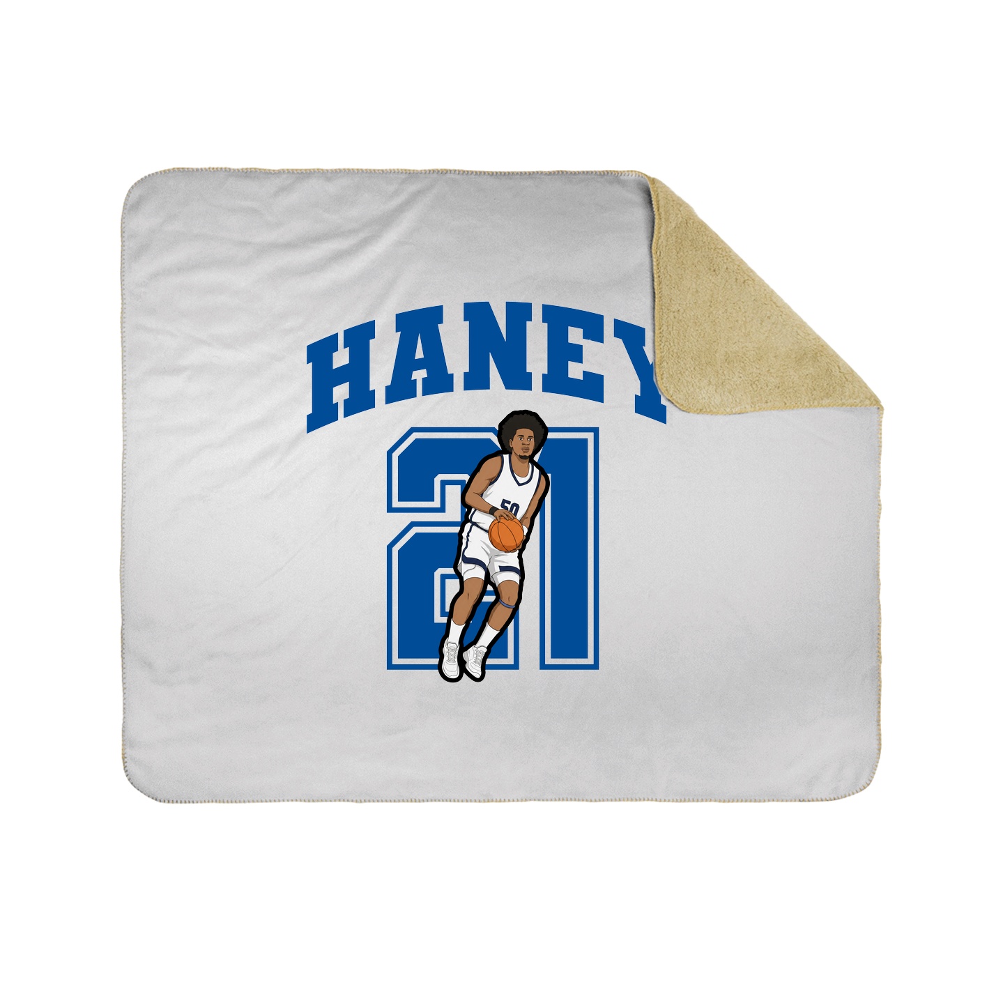 Throw Blanket — Number in White