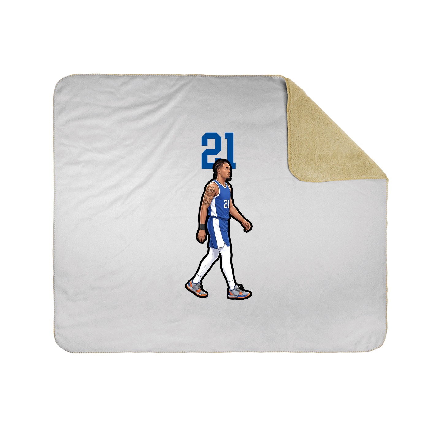 Throw Blanket — Number Top in White