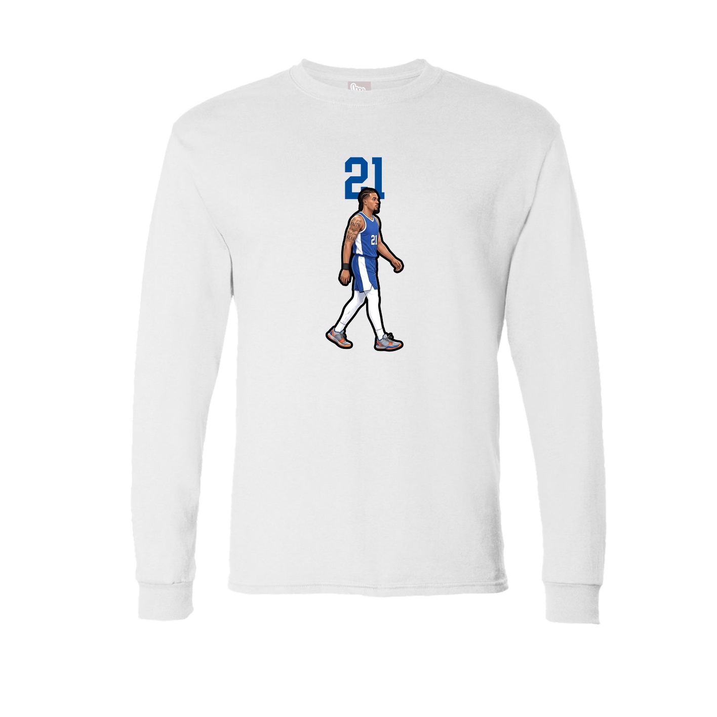 Long Sleeve Tee — Number Top in White