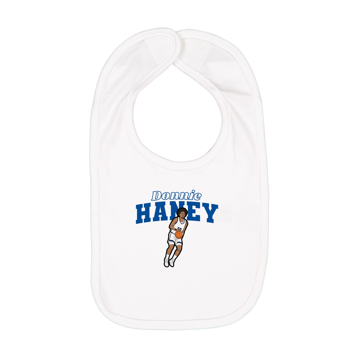 Infant Bib — Name Arch in White