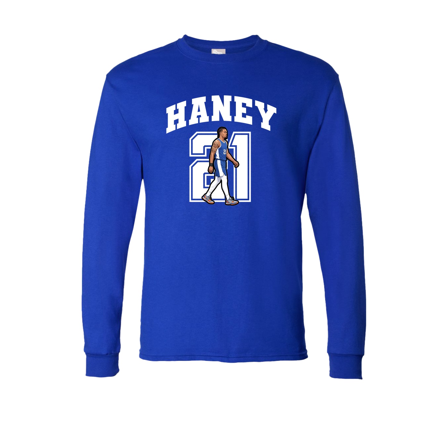 Long Sleeve Tee — Number in Royal