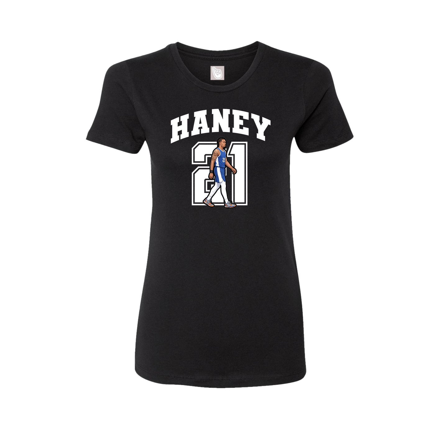 Fitted Women's Tee — Number in Black