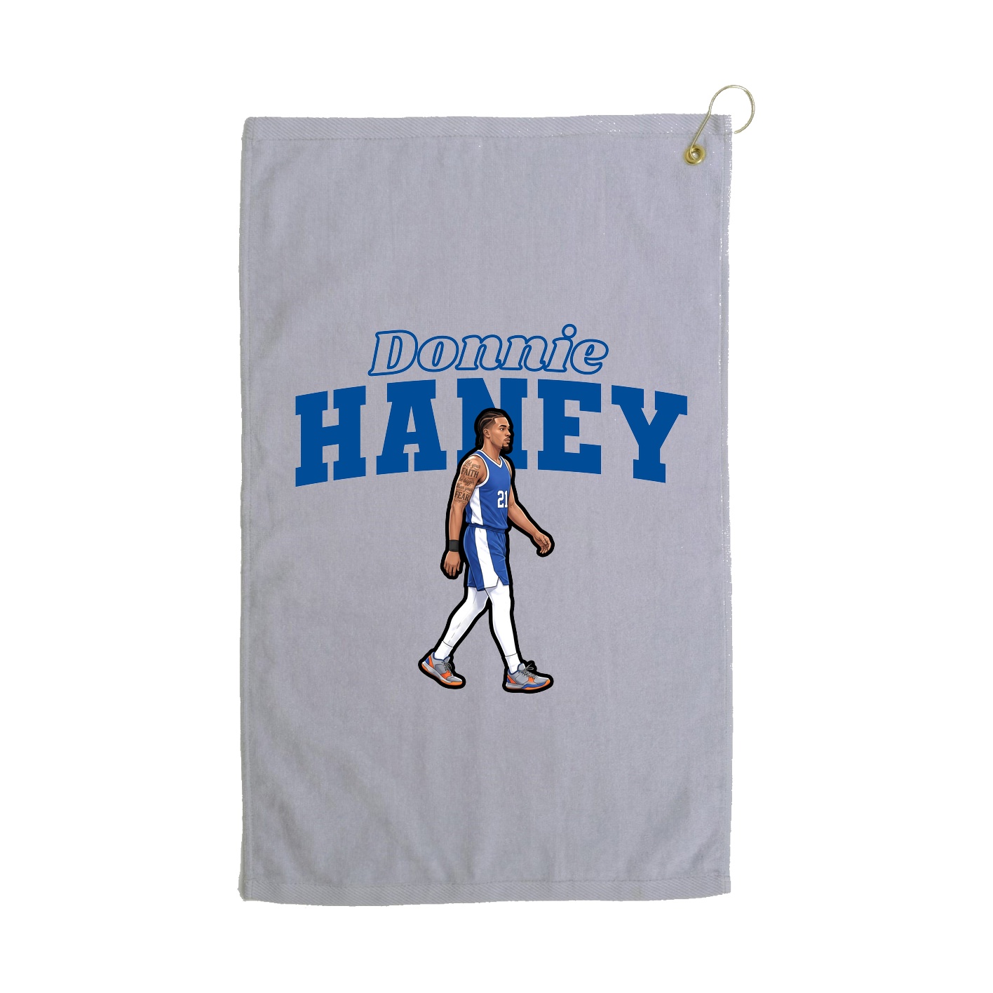 Golf Towel — Name Arch in Grey