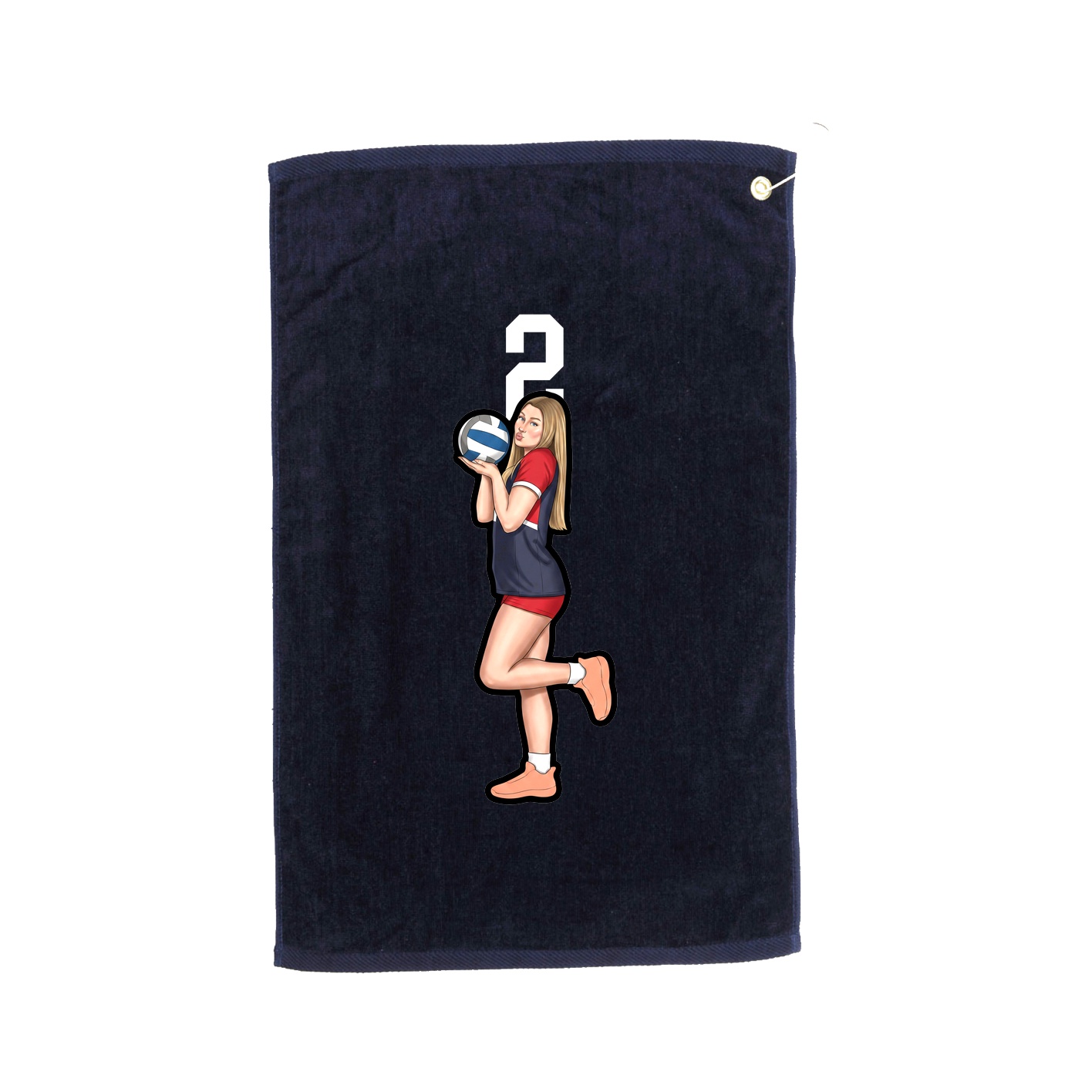 Golf Towel — Number Top in Navy