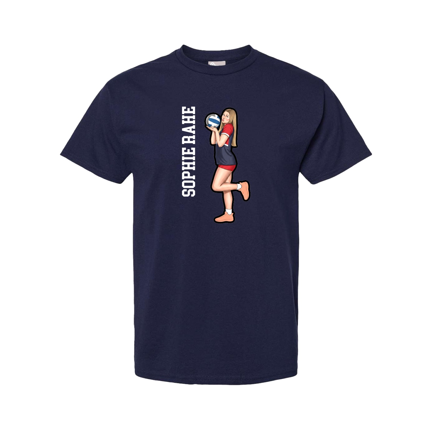 Youth Tee — Name Vertical in Navy
