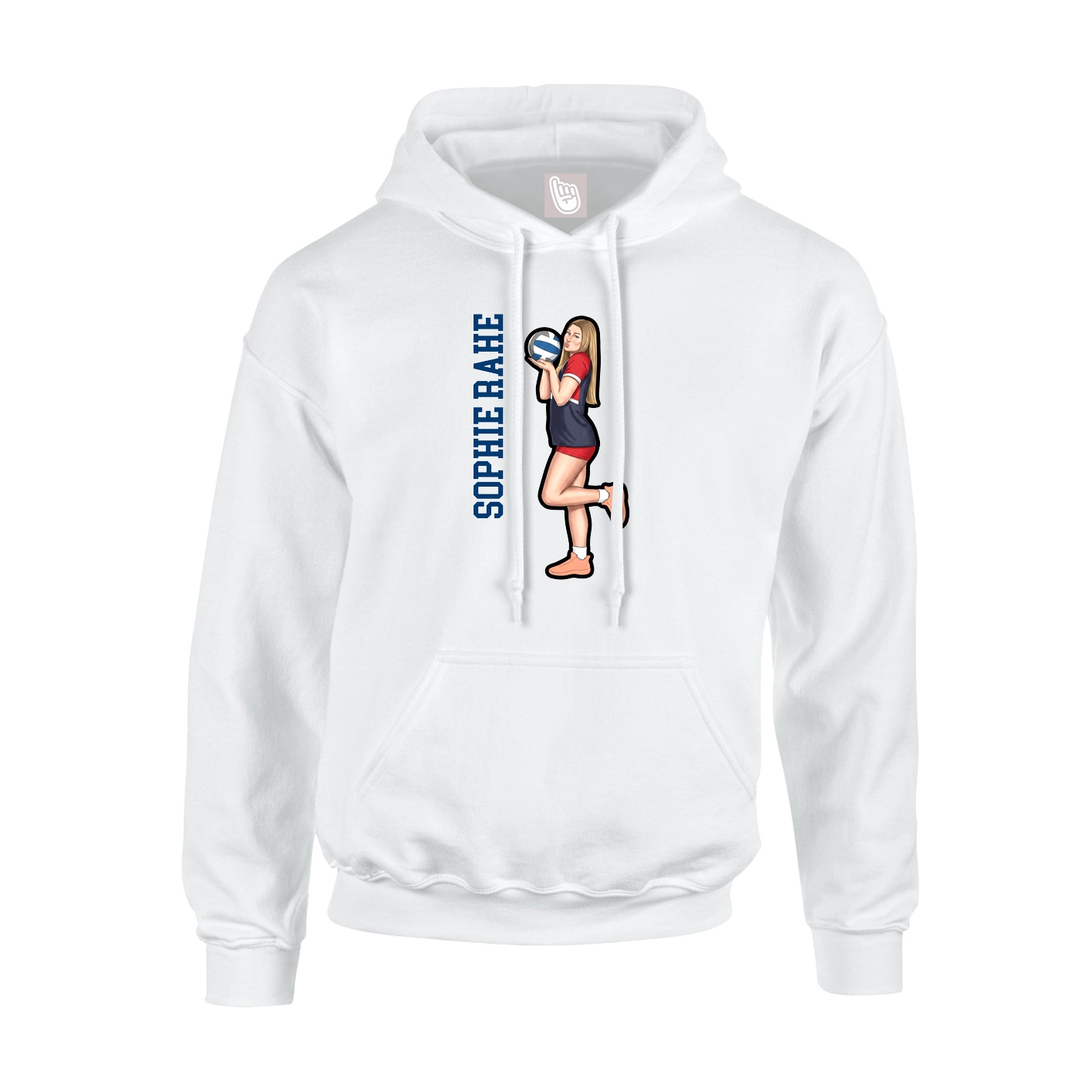 Hoodie — Name Vertical in White