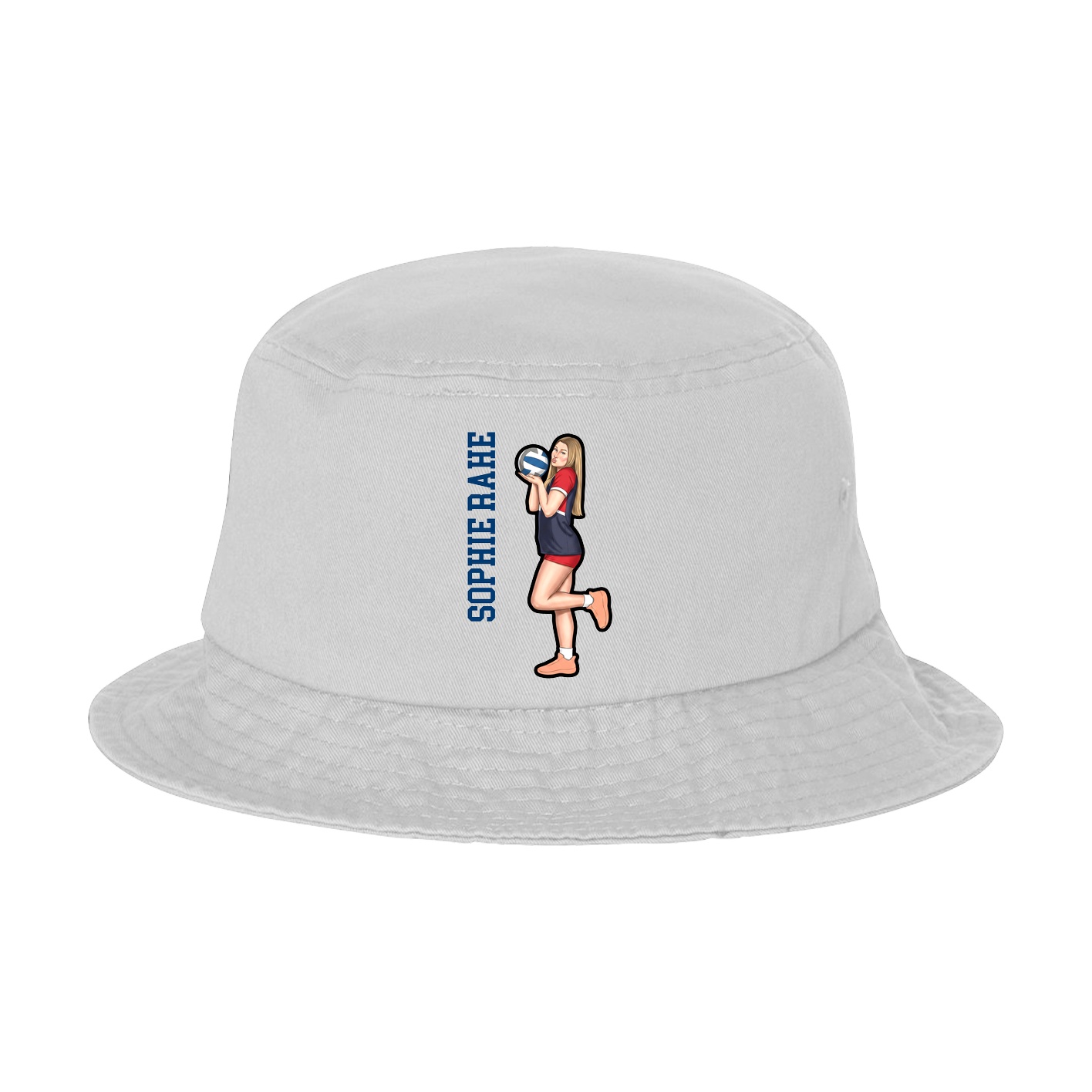 Bucket Cap — Name Vertical in White