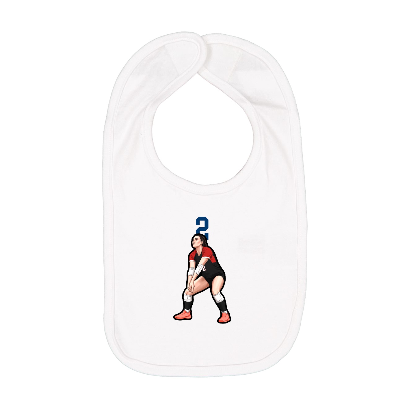 Infant Bib — Number Top in White