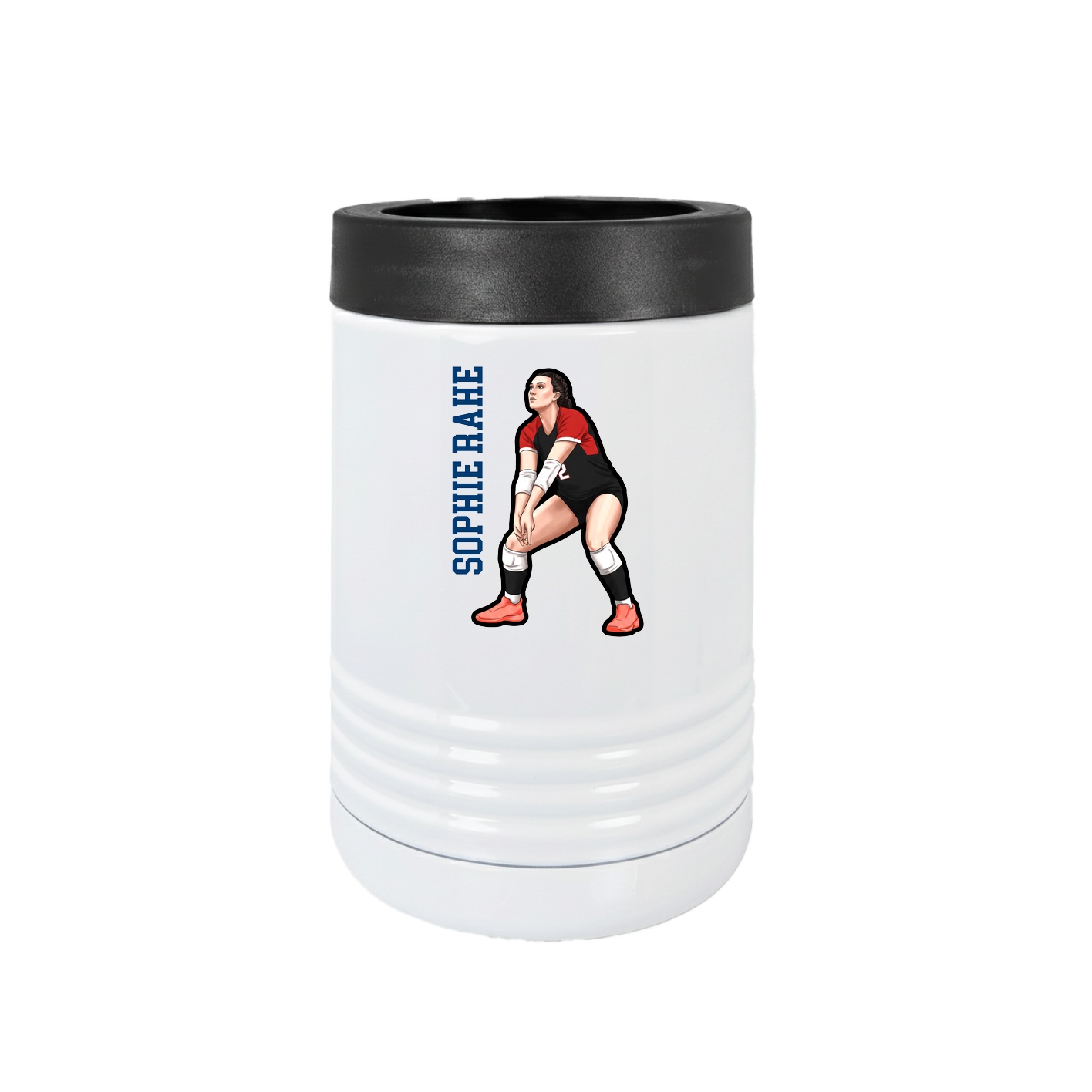 Beverage Holder — Name Vertical in White
