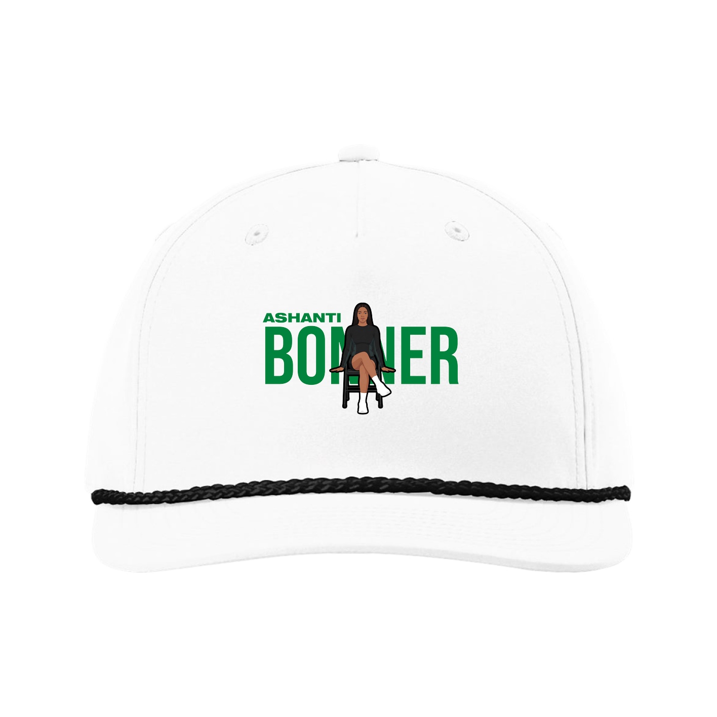 Five-Panel Classic Rope Cap — Player Name in White