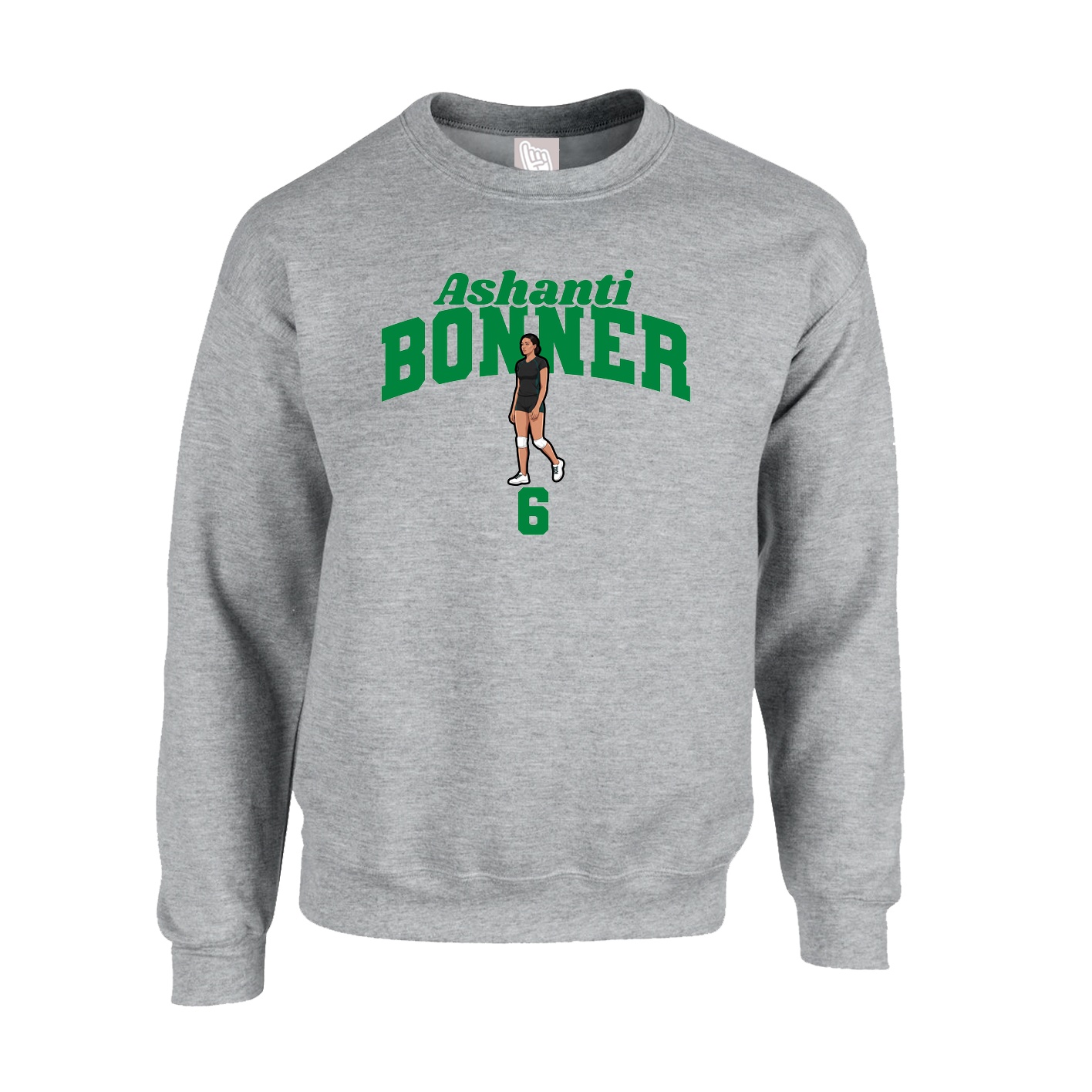 Fleece Crew — Signature Arch in Grey