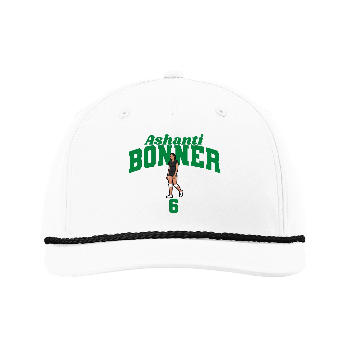 Five-Panel Classic Rope Cap — Signature Arch in White