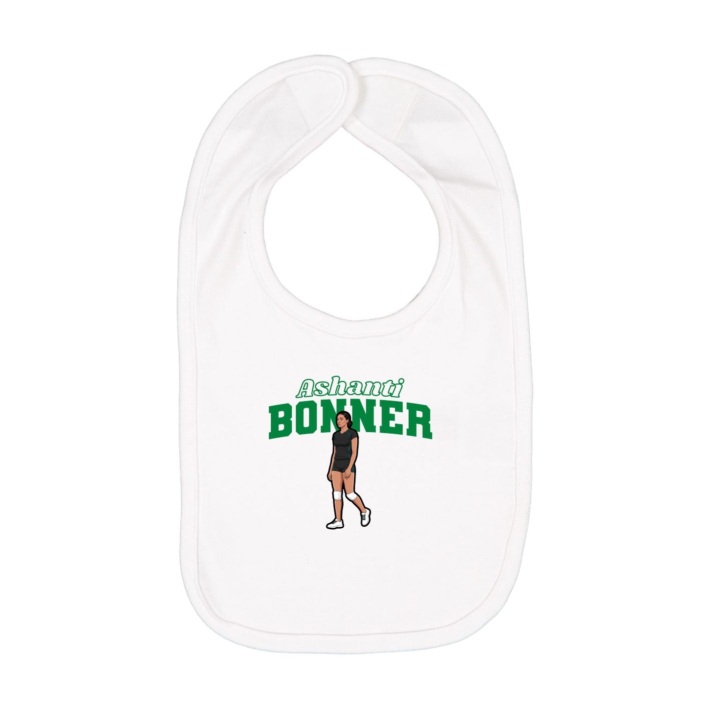 Infant Bib — Name Arch in White