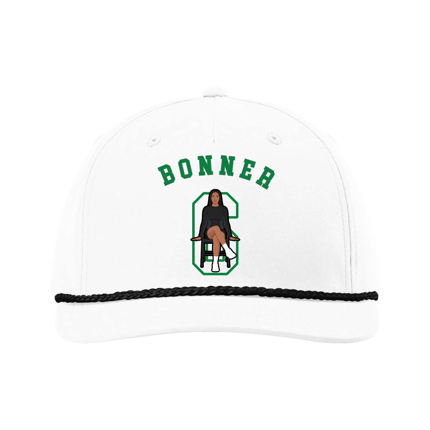 Five-Panel Classic Rope Cap — Shirsey Arch in White