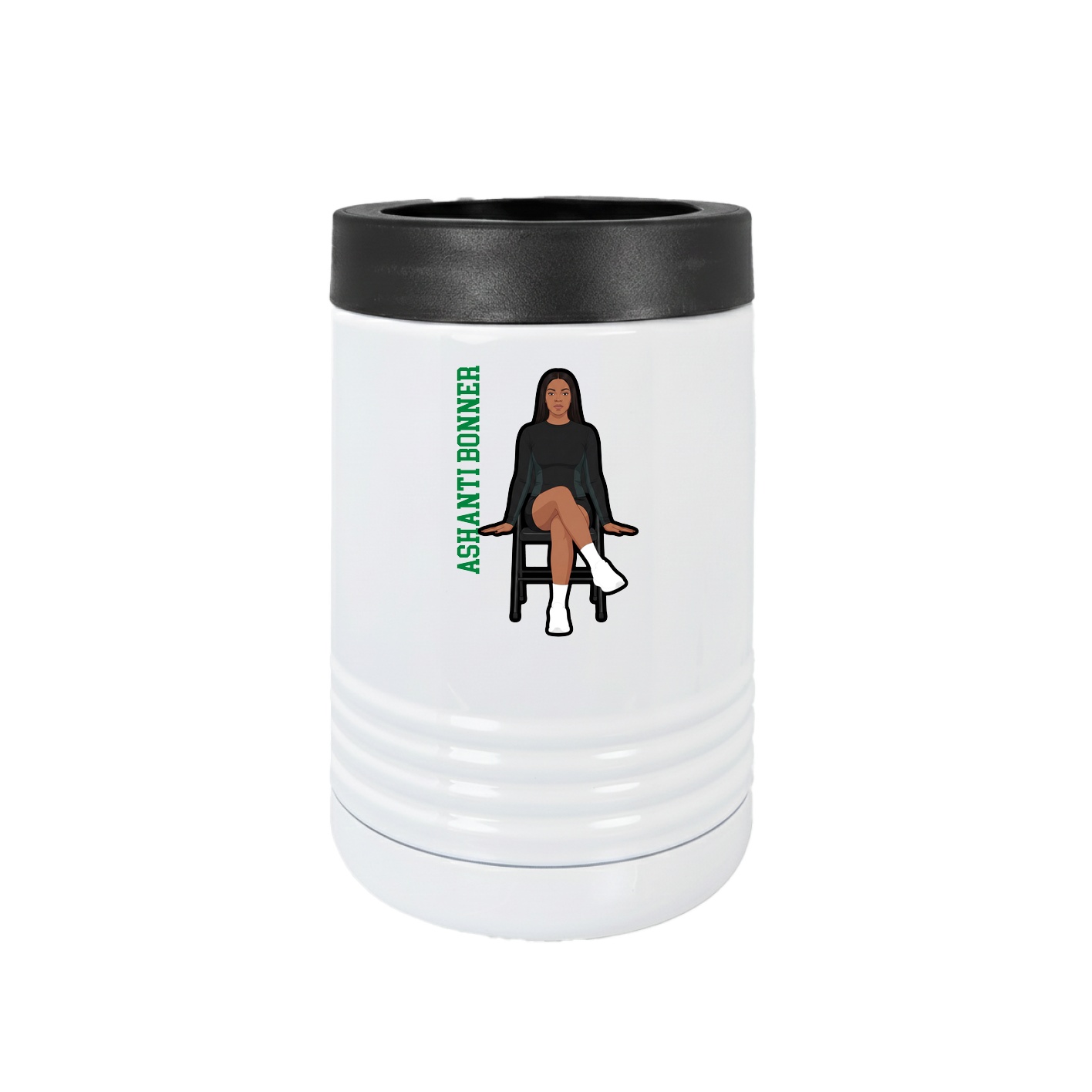 Beverage Holder — Name Vertical in White