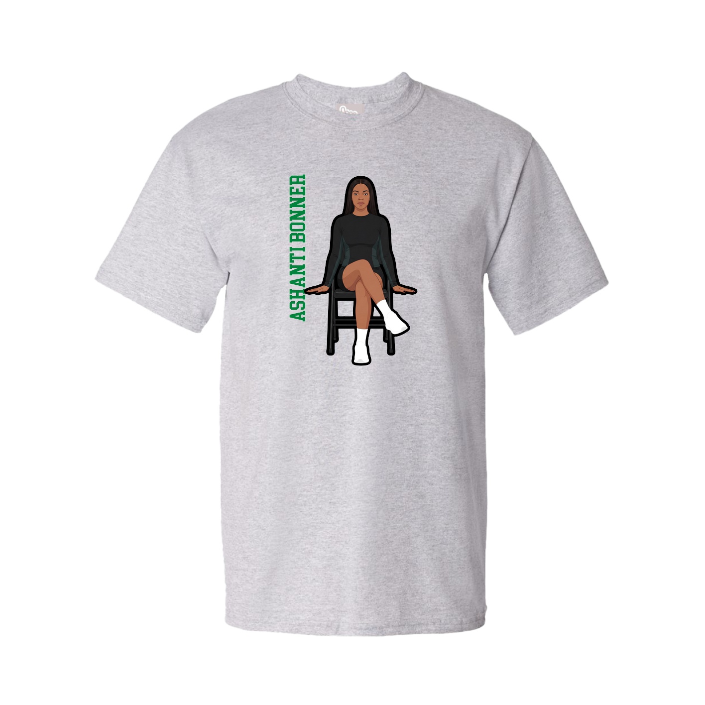 Tee — Name Vertical in Grey