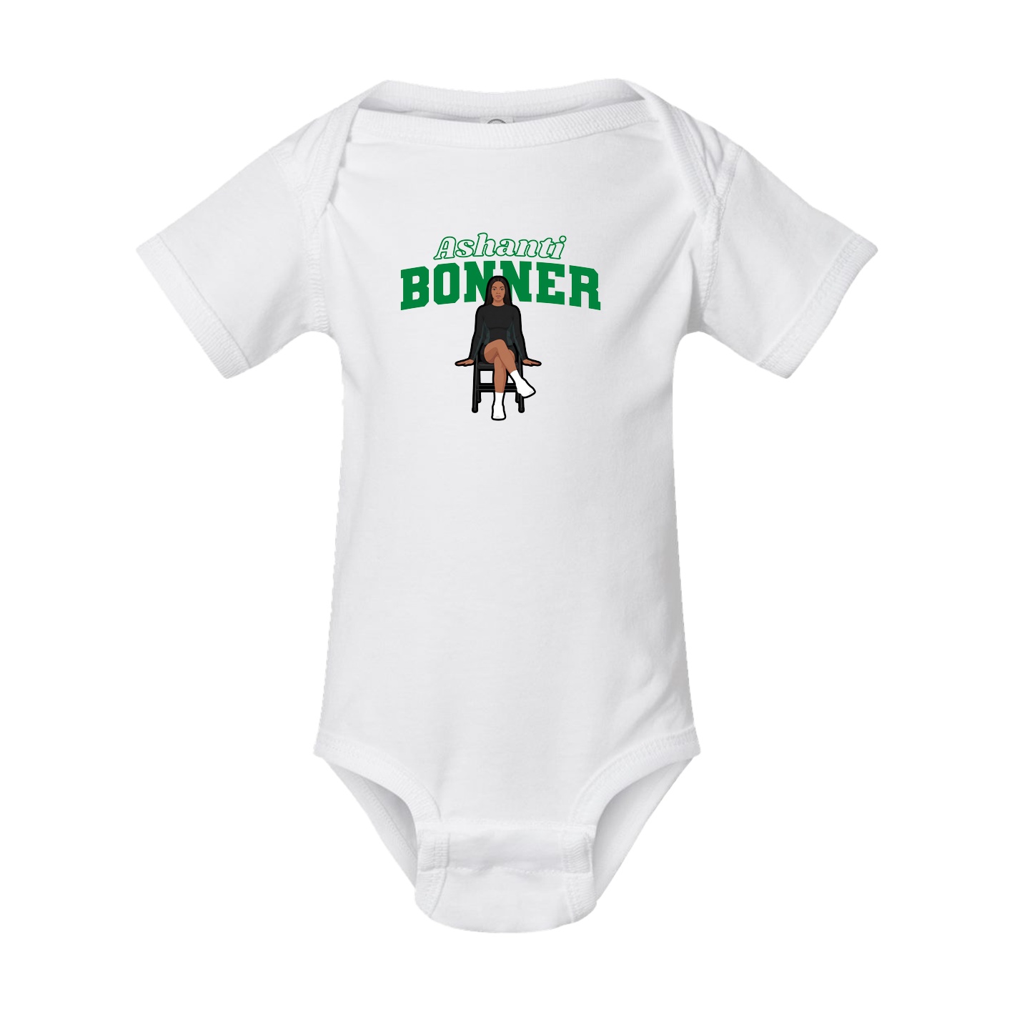 Baby Onesie — Name Arch in White