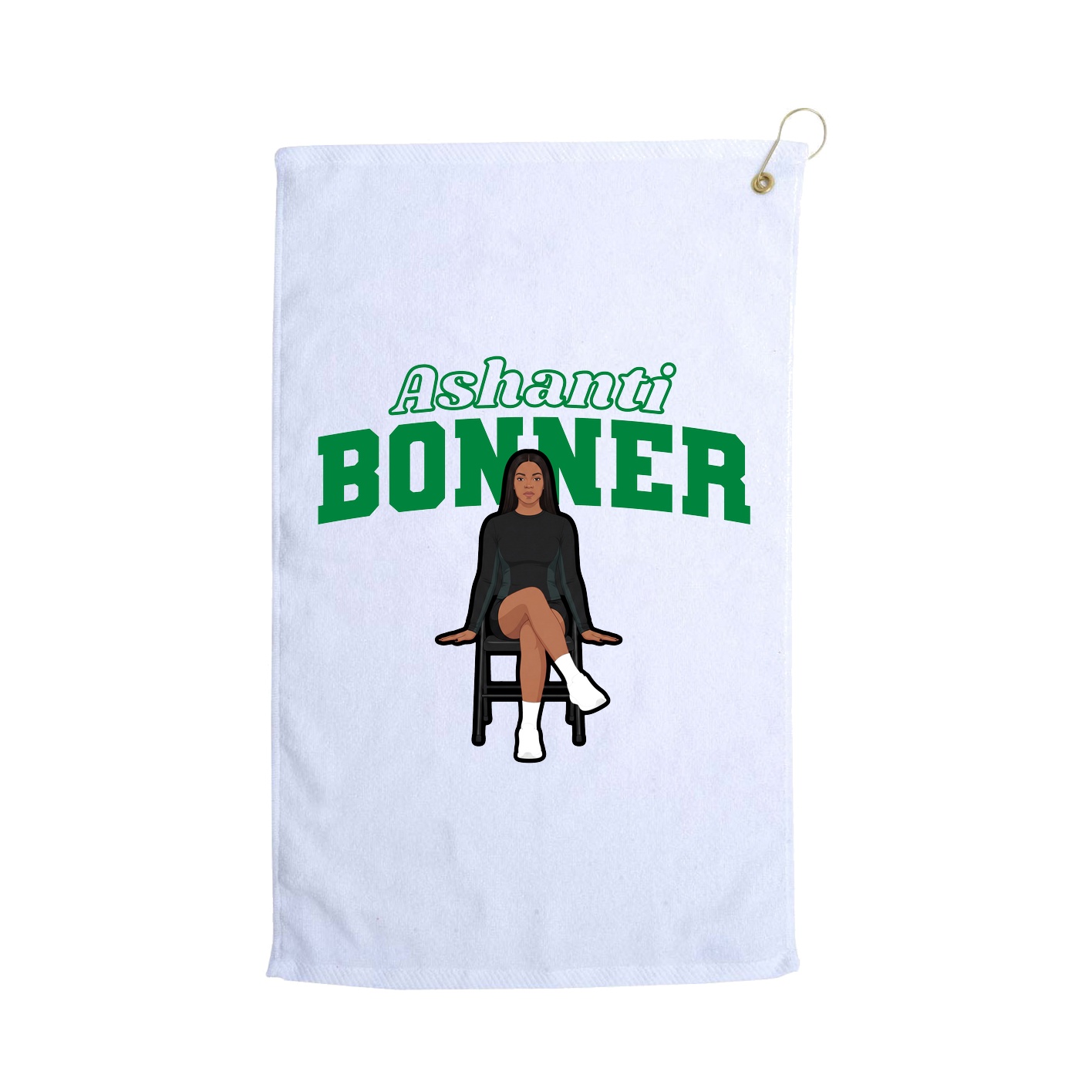 Golf Towel — Name Arch in White