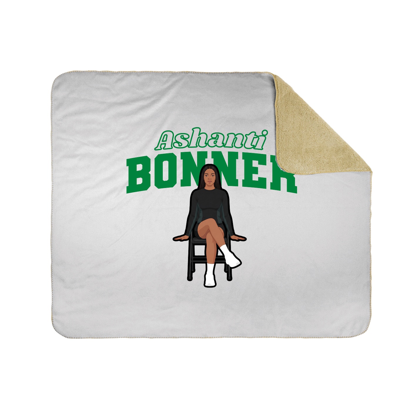 Throw Blanket — Name Arch in White