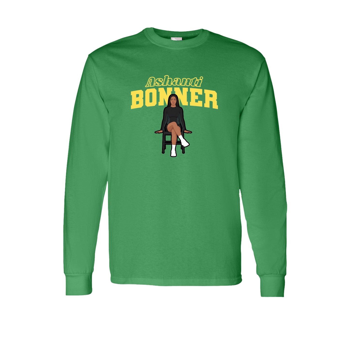Long Sleeve Tee — Name Arch in Green
