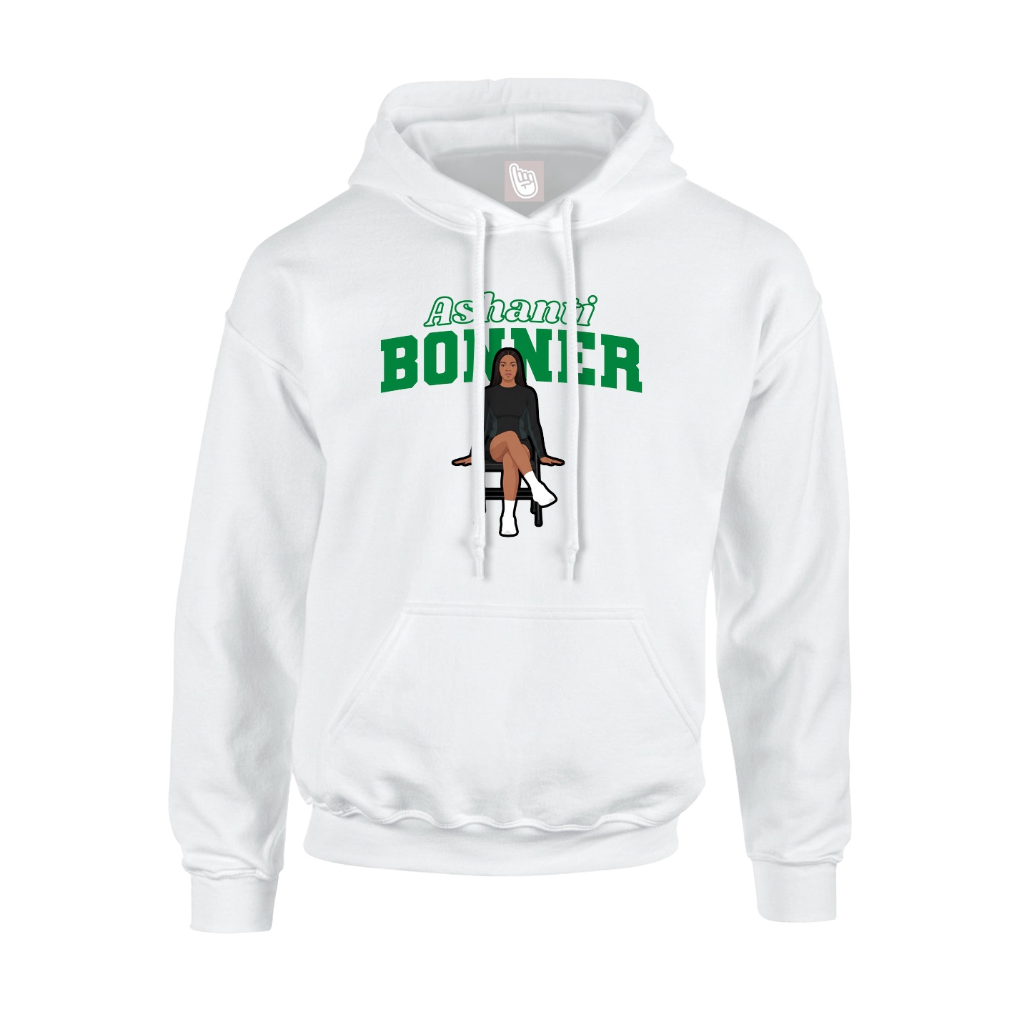 Hoodie — Name Arch in White