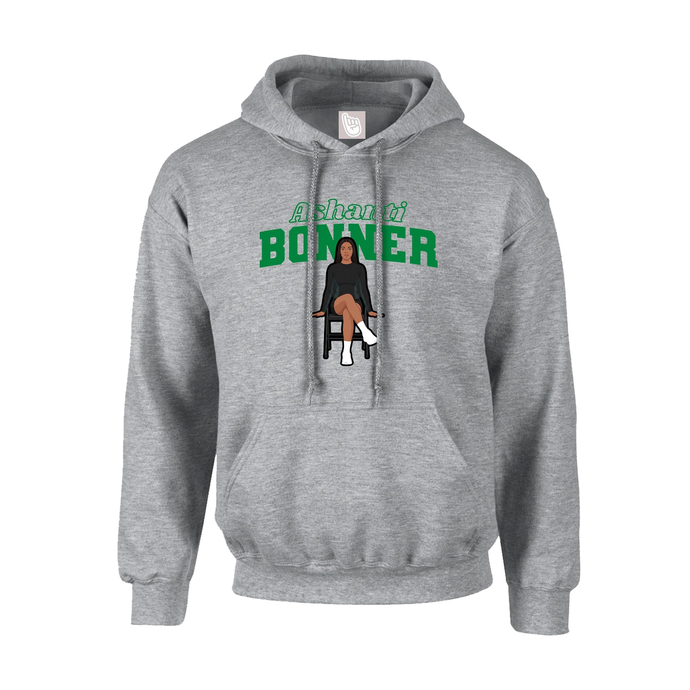 Youth Hoodie — Name Arch in Grey