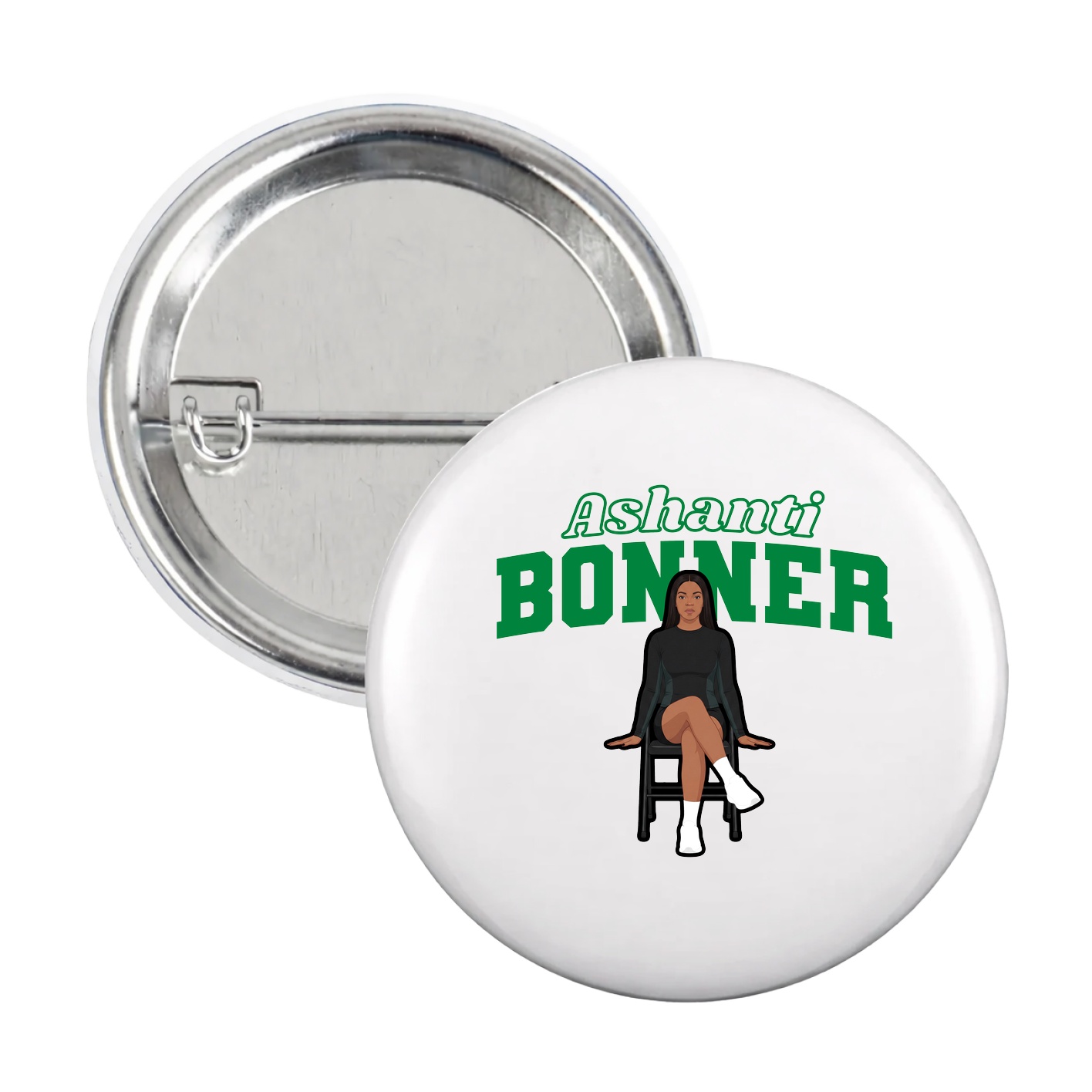 Game Day Button — Name Arch in White