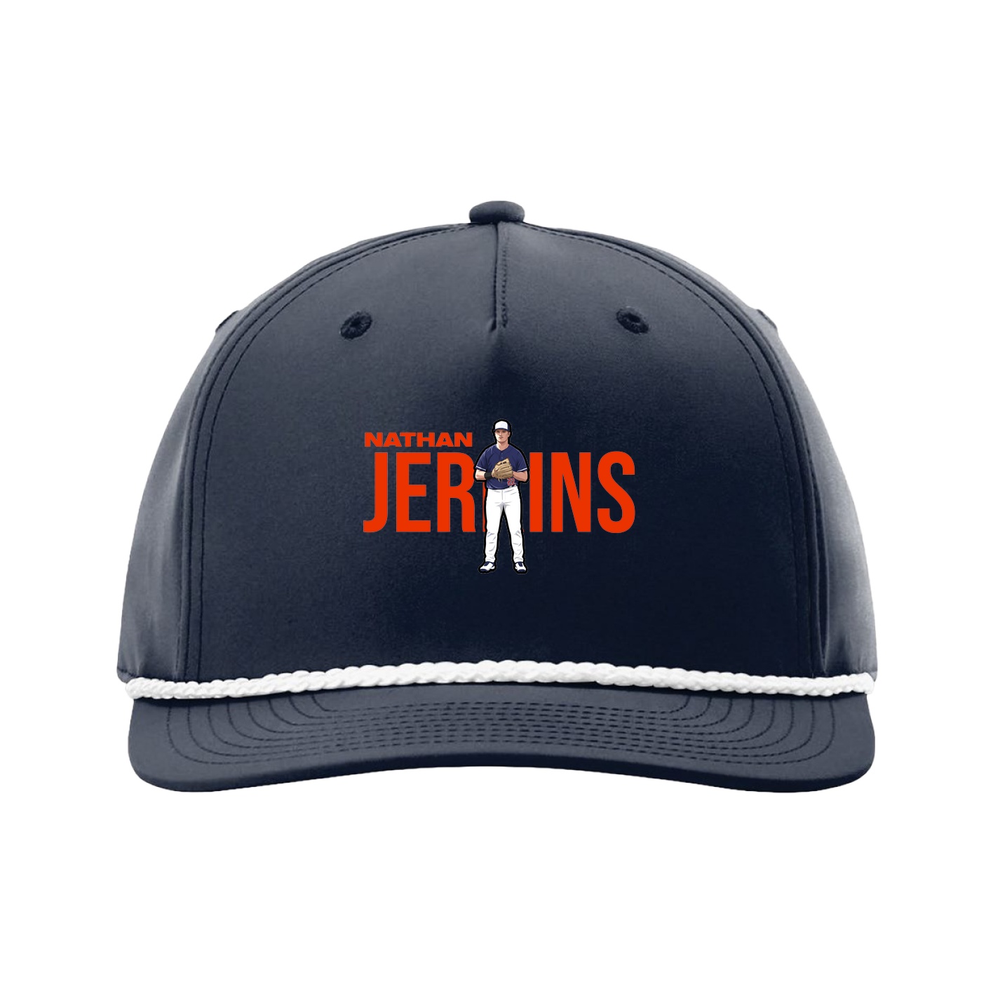 Five-Panel Classic Rope Cap — Player Name in Navy