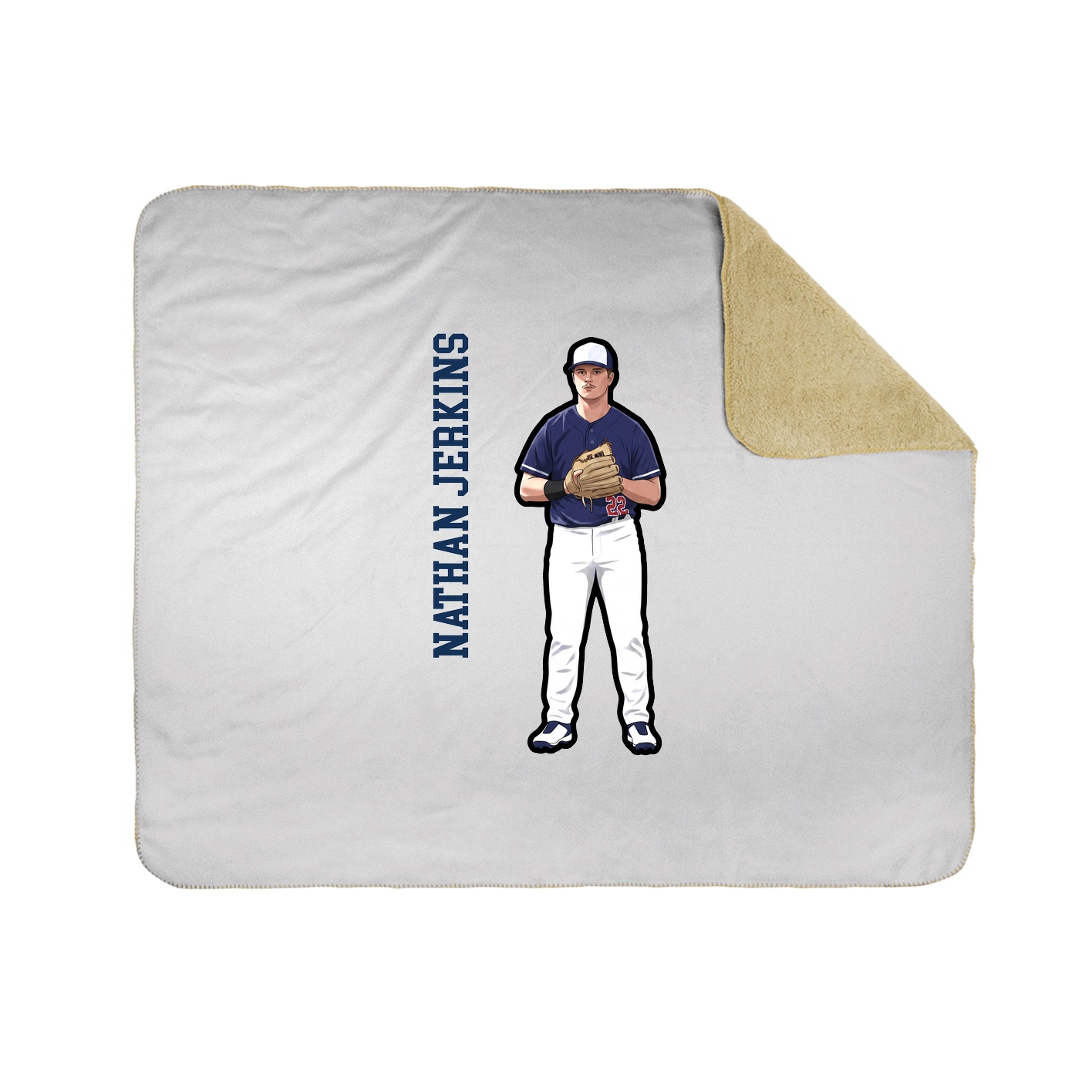 Throw Blanket — Name Vertical in White