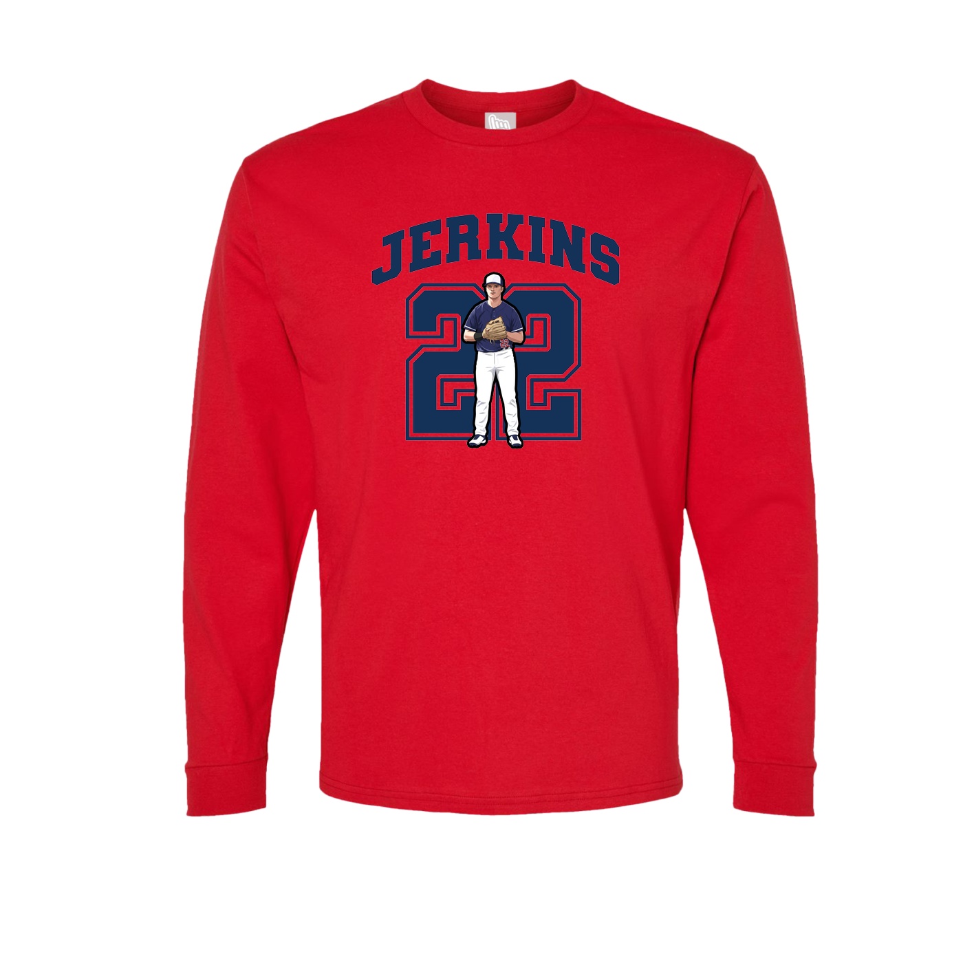 Long Sleeve Tee — Number in Red