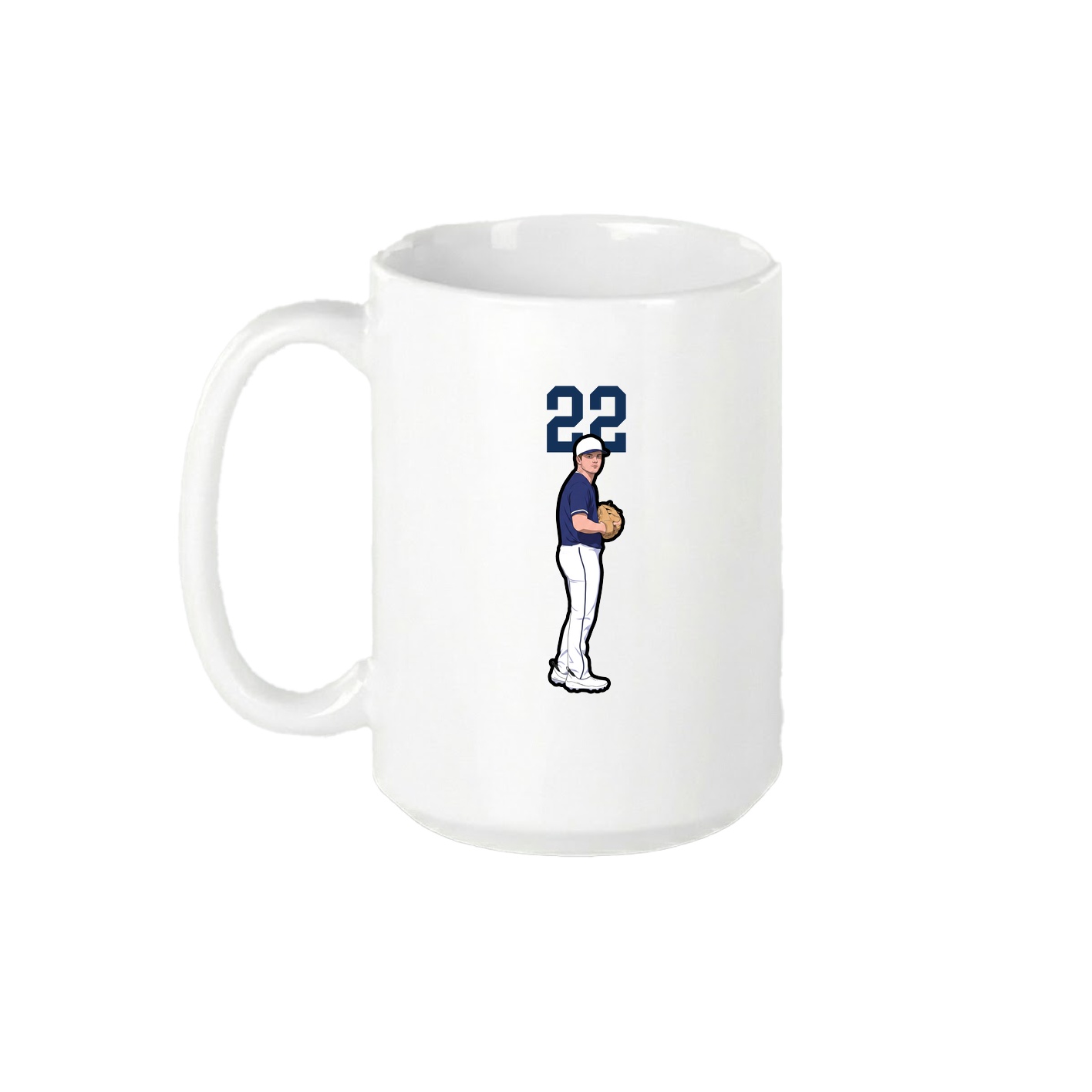 15oz Coffee Mug — Number Top in White