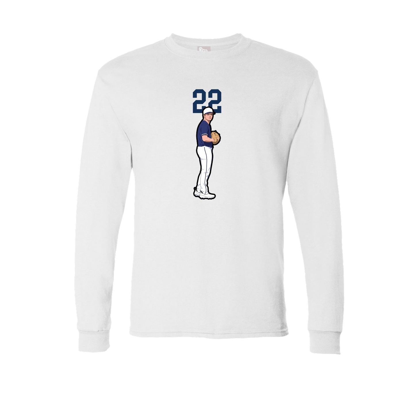Long Sleeve Tee — Number Top in White
