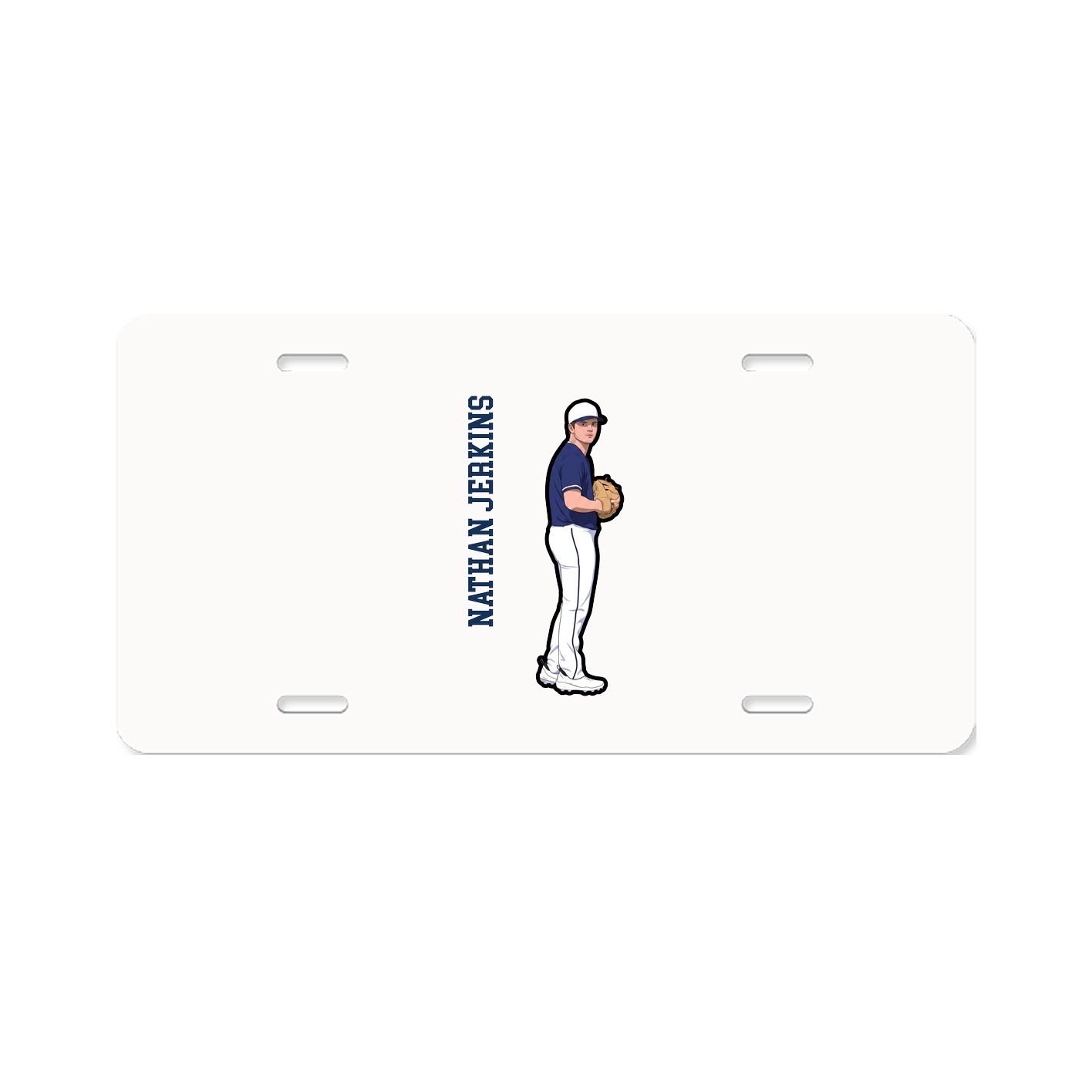 License Plate — Name Vertical in Classic