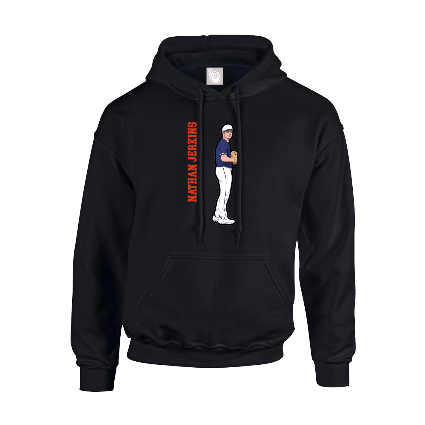 Youth Hoodie — Name Vertical in Black