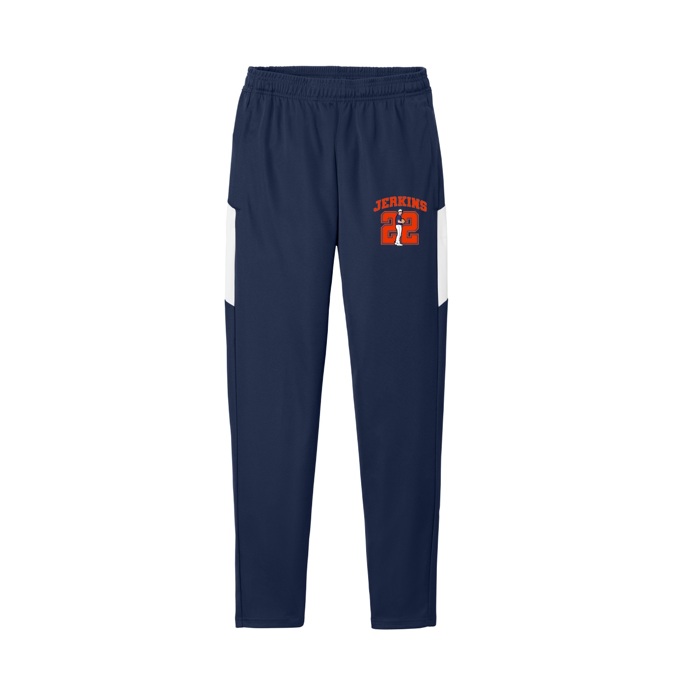 Team Travel Pant — Number in Navy/White