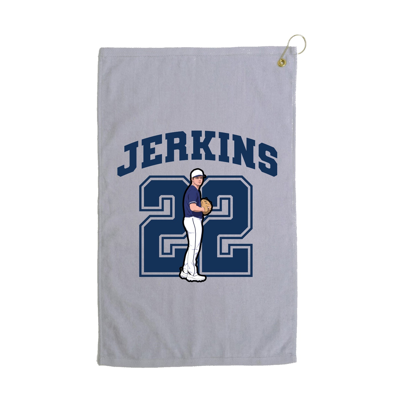 Golf Towel — Number in Grey