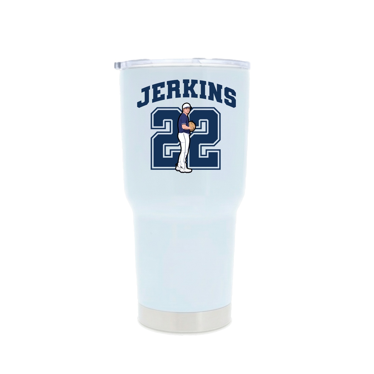 30oz Stainless Steel Tumbler — Number in White