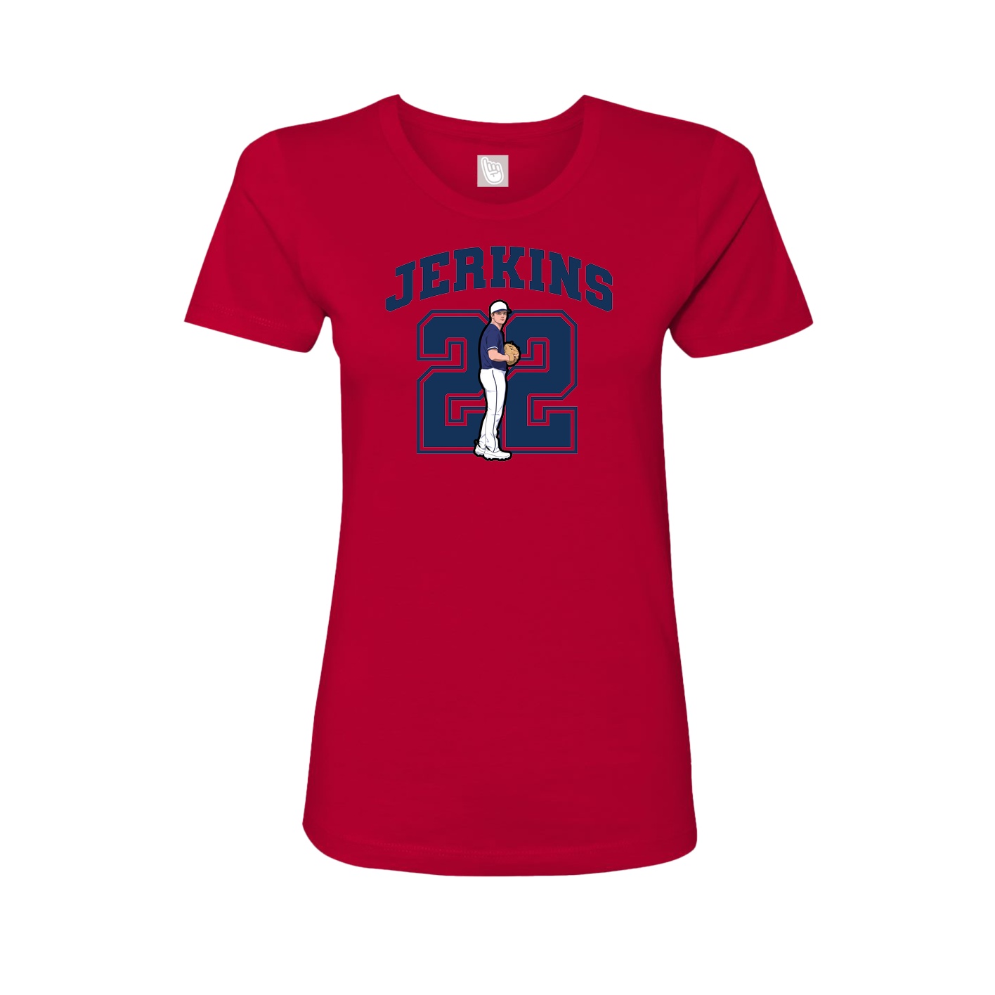 Fitted Women's Tee — Number in Red