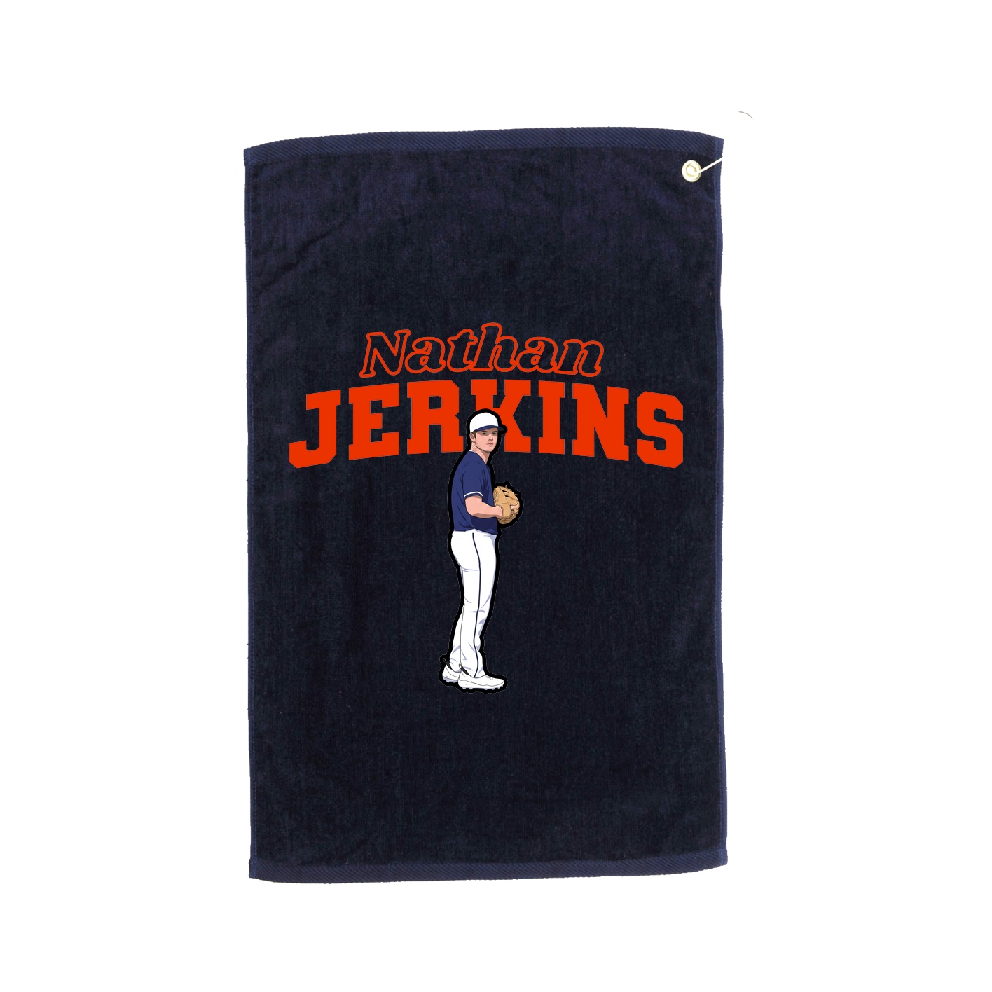 Golf Towel — Name Arch in Navy
