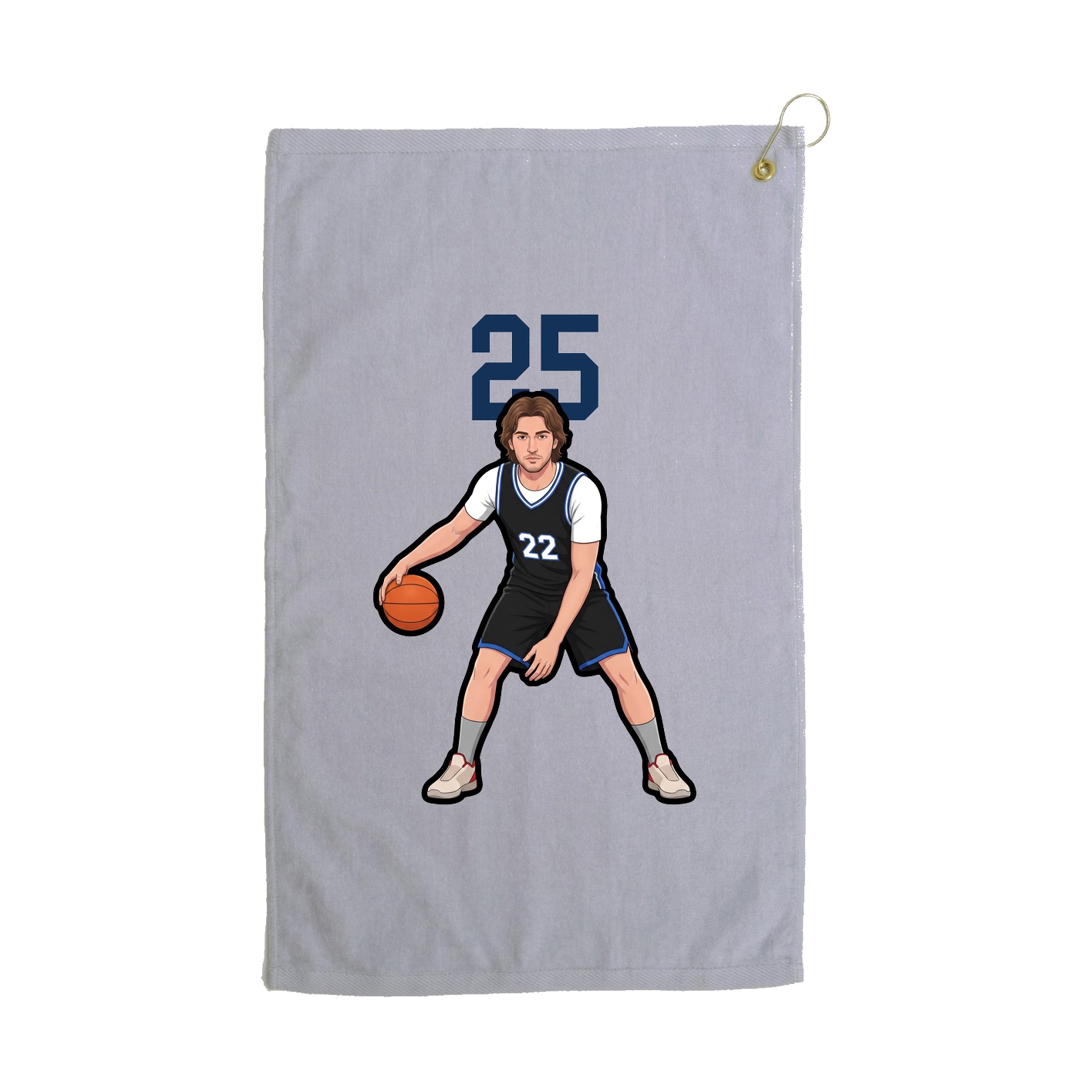 Golf Towel — Number Top in Grey