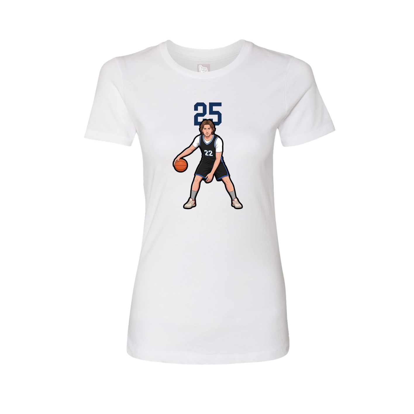 Fitted Women's Tee — Number Top in White