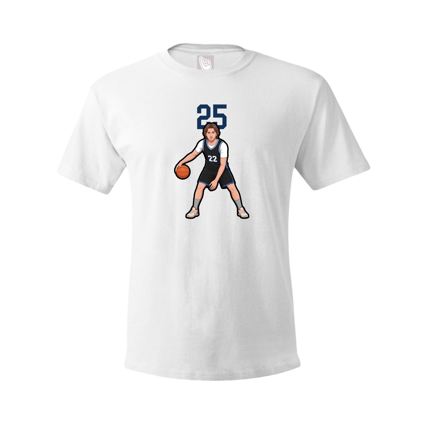 Youth Tee — Number Top in White