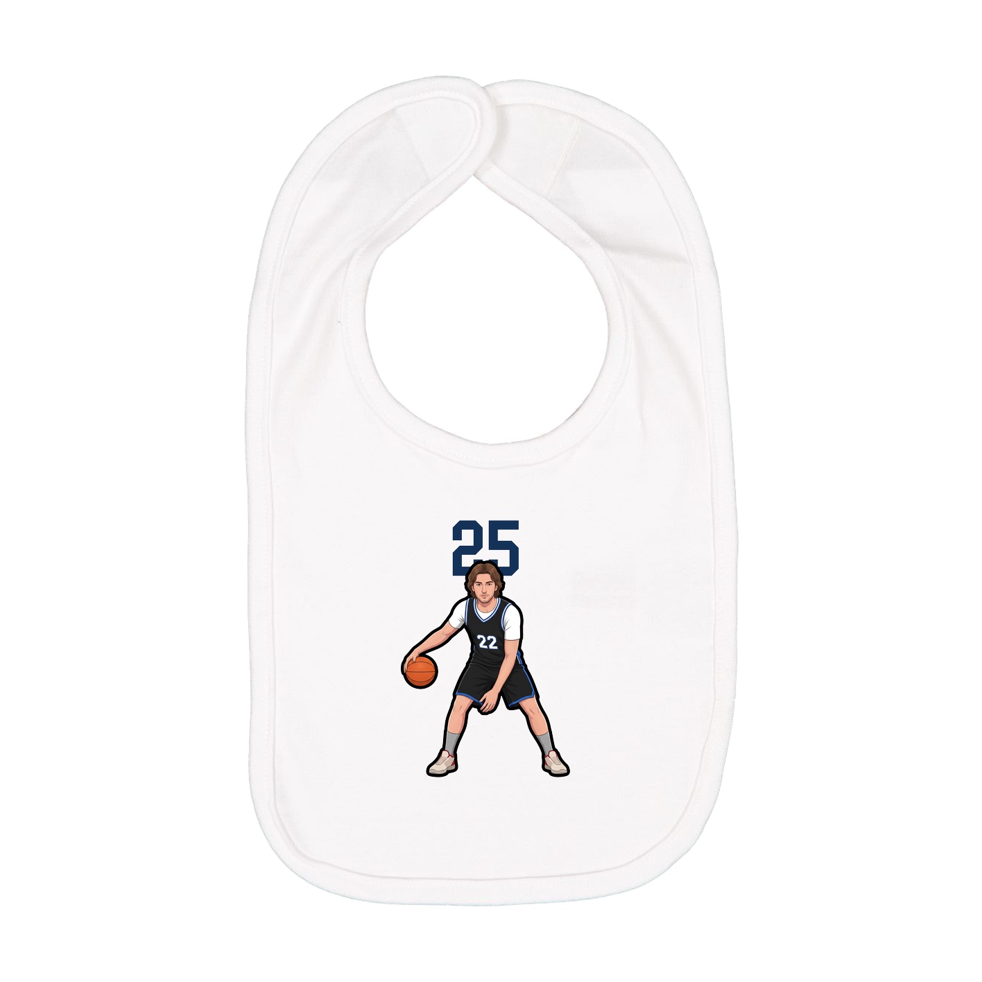 Infant Bib — Number Top in White