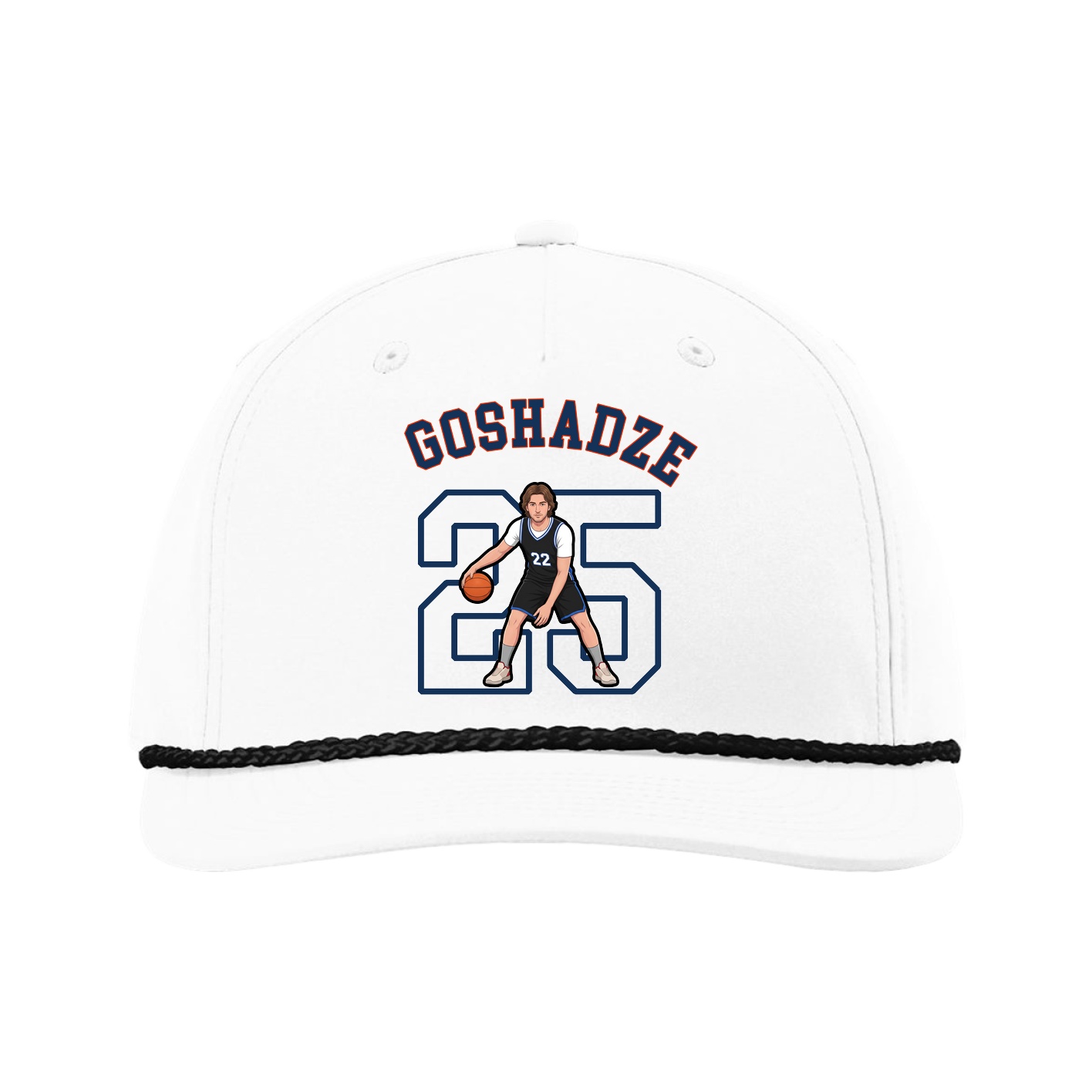 Five-Panel Classic Rope Cap — Shirsey Arch in White